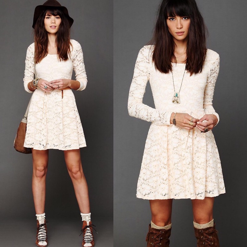 Free People Rose Garden Lace Skater Dress